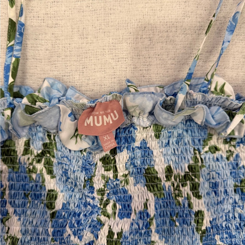 Show Me Your MuMu Blue & Green Floral Tiered Maxi Dress - Picture 2 of 2